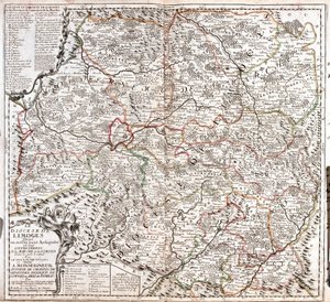 Mappa della diocesi di Limoges (Francia) da Jean Baptiste Nolin