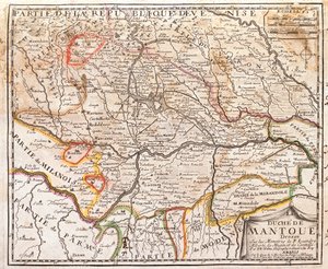 Mappa della provincia di Mantova (Italia) (incisione) da Jean Baptiste Nolin