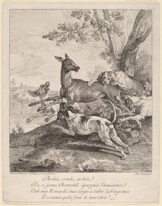 Un cervo attaccato dai cani da Jean Baptiste Oudry