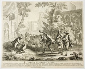 Arrivo dei comici da Jean Baptiste Oudry