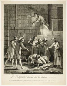 Storie a fumetti: Il saccheggiatore cade sulla capra da Jean Baptiste Oudry