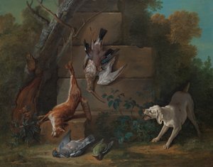 Cane che guarda la selvaggina morta, 1753 da Jean Baptiste Oudry