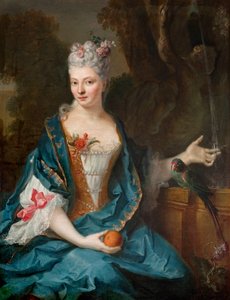 Francese: Dame assise dans un jardin da Jean Baptiste Oudry