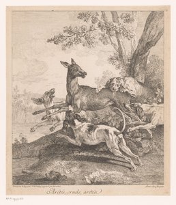 Cervo attaccato da cani da caccia da Jean Baptiste Oudry