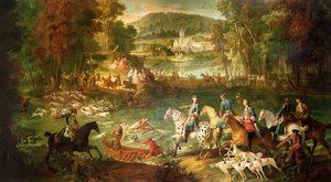 Caccia allo stagno di Saint-Jean nella foresta di Compiègne, prima del 1734 da Jean Baptiste Oudry