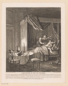 Uomo svegliato da un vaso da notte rovesciato su di lui da Jean Baptiste Oudry