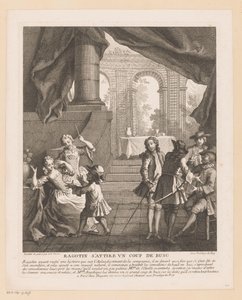 Ragotin riceve un colpo sulle dita da una dama da Jean Baptiste Oudry