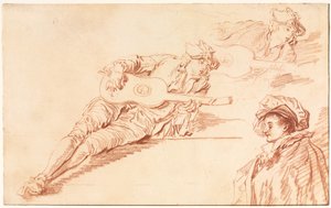 Il chitarrista, 1720s da Jean Baptiste Pater