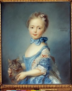 Ritratto della giovane ragazza con il gatto