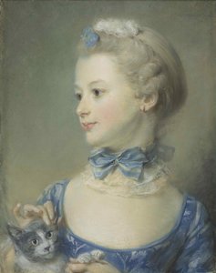 La bambina con il gatto Marie-Anne Huquier, 1747 da Jean Baptiste Perronneau