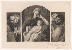 Trittico: Maria con Cristo in grembo e due gruppi di due apostoli da Jean Baptiste Pierre Michiels (signed by artist)