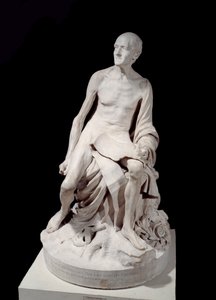 Francois-Marie Arouet detto Voltaire nudo (1694-1778). Scultura in marmo di Jean-Baptiste Pigalle (1776). Parigi, Museo del Louvre da Jean Baptiste Pigalle
