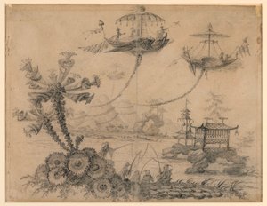 Disegno, fantasia cineseria, 1770-90 da Jean Baptiste Pillement