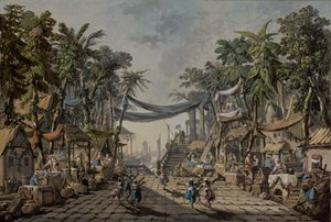 Scena di mercato in un porto orientale immaginario, c. 1764