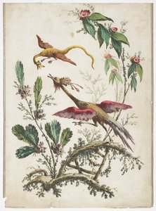 Ornamento. Chinoiserie. Fiori e uccelli, 1770 da Jean Baptiste Pillement