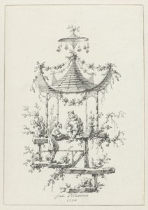 Composizione ornamentale in stile chinoiserie