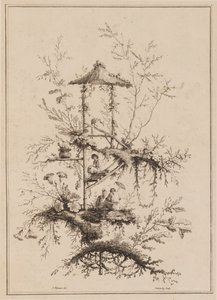Piatto da un set di rappresentazioni di chinoiserie da Jean Baptiste Pillement