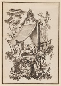 Tre Figure Sotto una Tenda da Jean Baptiste Pillement