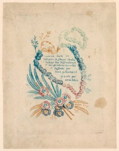 Pagina del titolo per "Nouvelle Suitte de Cahiers de fleurs idéales" da Jean Baptiste Pillement