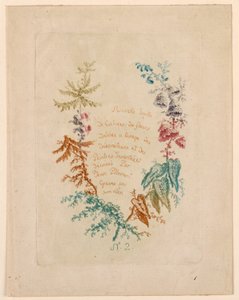 Pagina del titolo per "Nouvelle Suitte de Cahiers de fleurs idéales" No. 2 da Jean Baptiste Pillement
