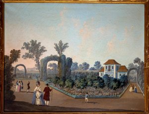 Veduta dei giardini di Benfica a Lisbona nel 1785 da Jean Baptiste Pillement