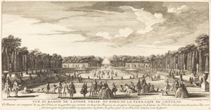 Vista del Bacino di Latona presa dal bordo della terrazza del castello da Jean Baptiste Rigaud