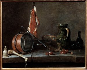 Menù grasso e utensili da cucina. Natura morta