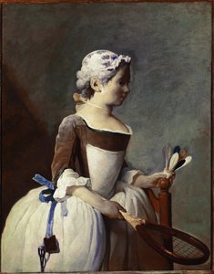 Ragazza con racchetta e volano da Jean Baptiste Simeon Chardin