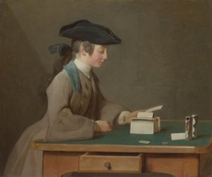 Il castello di carte, c. 1736 da Jean Baptiste Simeon Chardin