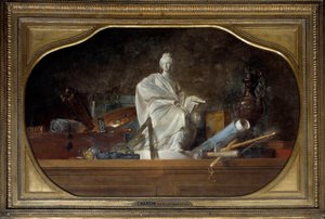 Gli attributi delle Arti Allegoria delle arti con strumenti da scultore, statuetta da Jean Baptiste Simeon Chardin