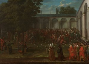 Cornelis Calkoen in viaggio verso la sua udienza con il sultano Ahmed III da Jean Baptiste Vanmour