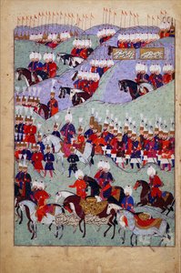 Funerale del Sultano Solimano il Magnifico, Storia del Sultano Solimano, Istanbul, Turchia, 1579 (inchiostro e colore su carta)