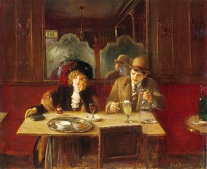 Al caffè, bevitori di assenzio, c.1909 da Jean Beraud