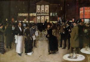 Il boulevard Montmartre, la notte, davanti al teatro delle Varietà, ca 1885