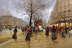 Parigi, i grandi boulevard, c.1890 da Jean Beraud