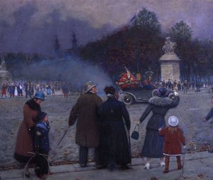 La bandiera tedesca portata a Les Invalides, c.1914 da Jean Beraud