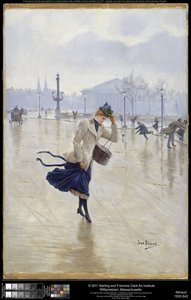 Giornata ventosa, Place de la Concorde, c.1890 da Jean Beraud