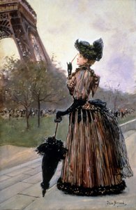 Donna davanti alla Torre Eiffel da Jean Beraud