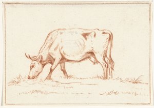 Mucca al pascolo, a sinistra da Jean Bernard