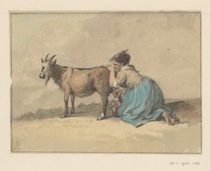 Donna che munge una capra da Jean Bernard