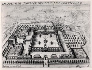 Ospedale Saint-Louis, inizio XVII secolo (incisione) da Jean Boisseau