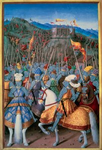 Guerre italiane: Re Luigi XII (1462-1515) attacca Genova con le sue truppe nel 1507. Miniatura da 