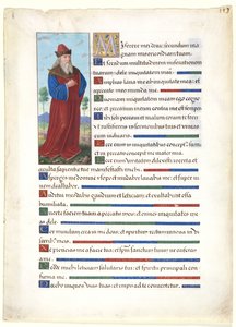 Foglio da un libro delle ore: Re Davide da Jean Bourdichon