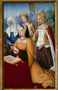 Ritratto di Anna di Bretagna (1477-1514), regina di Francia, in preghiera con il suo santo patrono Sant