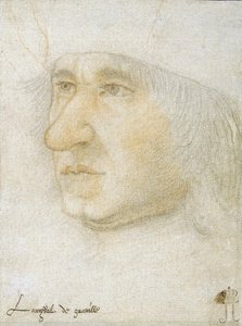 Ritratto di Louis Malet de Graville (1438-1516), Ammiraglio di Francia di Bourdichon, Jean (1457-1521). Gesso nero e sanguigna su carta, fine XV sec., State Hermitage, San Pietroburgo