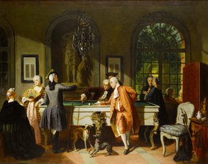 Il gioco del biliardo, metà del XIX sec.