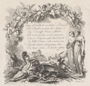 Vignetta per il primo canto di Orlando Furioso, XVIII secolo da Jean Charles Baquoy