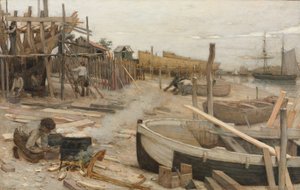Il cantiere navale, c.1875 da Jean Charles Cazin