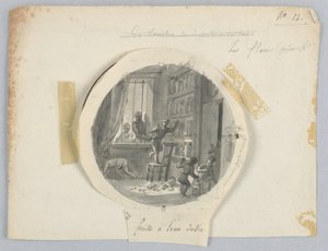 Design per un piatto di porcellana dipinto, Frutti à l