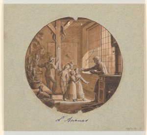 Design per un piatto di porcellana dipinta, L